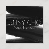 Tief schwarz gestrichene Pinselstriche Wasser Quadratische Visitenkarte (Vorderseite)