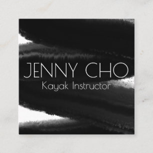 Tief schwarz gestrichene Pinselstriche Wasser Quadratische Visitenkarte