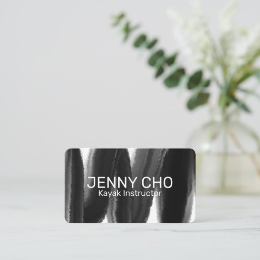 Tief schwarz gestrichene Pinselstriche Wasser Visitenkarte (Stehend Vorderseite)