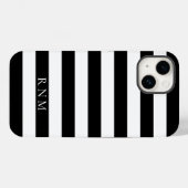 Tief schwarze Streifen Name oder Monogramm iPhone Case-Mate iPhone Hülle (Rückseite (Horizontal))