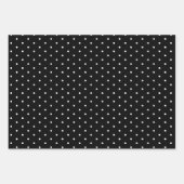 Tief schwarzer Polka Dot breit gestreift und fest Geschenkpapier Set (Vorderseite 2)