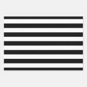 Tief schwarzer Polka Dot breit gestreift und fest Geschenkpapier Set (Vorderseite)