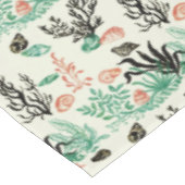 Tief tropische Ozeankoralle Seashell Wasserfarbe Tischdecke (Schrägansicht)