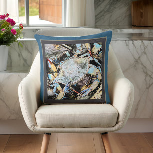 Tief türkis und grau Crabby Crab Kissen