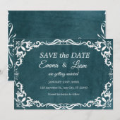 Tief Türkisblau Talavera Mexikanische Hochzeit Save The Date (Vorne/Hinten)