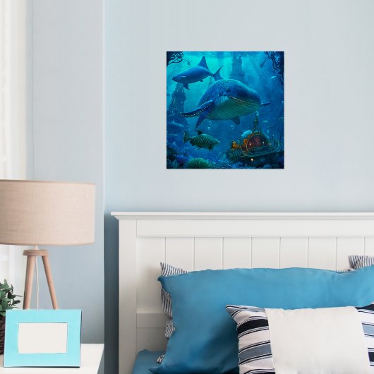 Tief unter dem Meer Tiere Steampunk U-Boot Foliendrucke (In Situ (Schlafzimmer))
