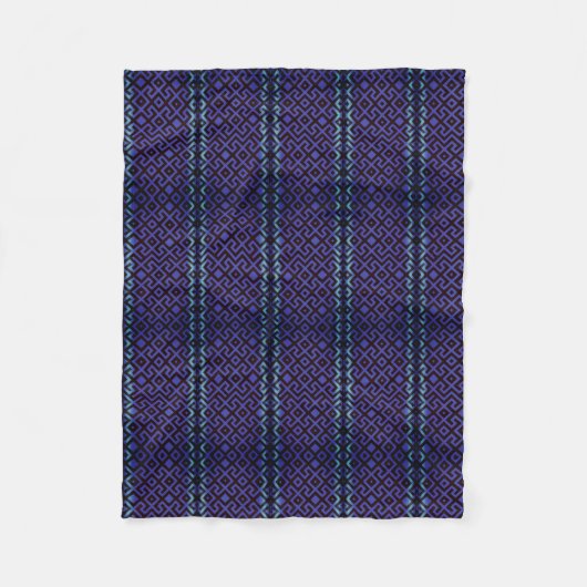 Tief violett-navy gestreiftes Fleece-Decke Fleecedecke (Vorderseite)