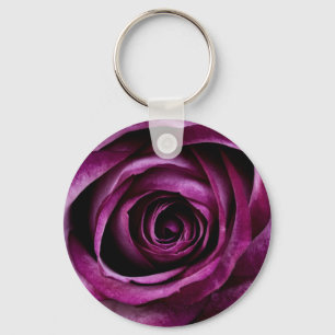 Tief violette Rose Schlüsselanhänger