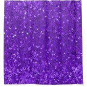 Tief violettes Glamour-Faux-Glitter-Muster Duschvorhang (Vorderseite)