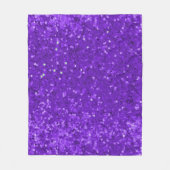 Tief violettes Glamour-Faux-Glitter-Muster Fleecedecke (Vorderseite)