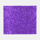 Tief violettes Glamour-Faux-Glitter-Muster Fleecedecke (Vorderseite (Horizontal))