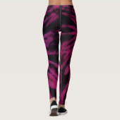 Tiefärben Lila Rosa Schwarz Hippie Retro-Muster Leggings (Rückseite)