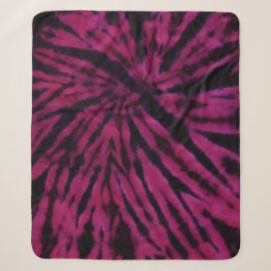 Tiefärben Lila Rosa Schwarz Hippie Retro-Muster Sherpadecke