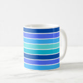 Tiefblau Gestreift Kaffeetasse (VorderseiteRechts)