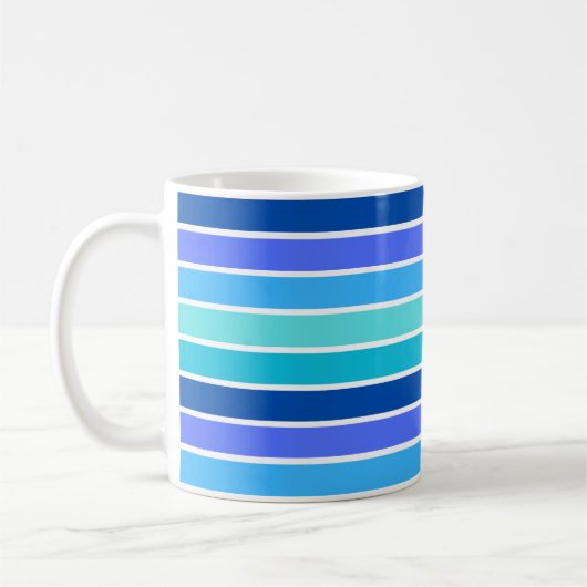 Tiefblau Gestreift Kaffeetasse (Links)