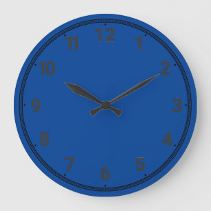 Tiefblau Große Wanduhr