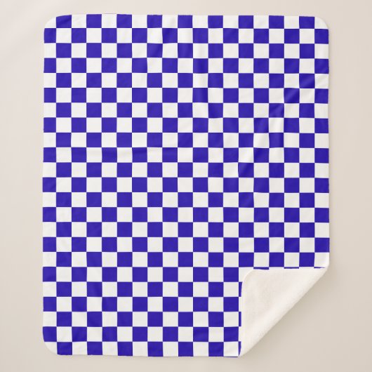 Tiefblau kariert sherpadecke (Vorderseite)