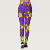 Tiefblau/lila-Sternenmuster Leggings (Rückseite)