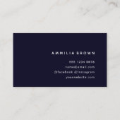 Tiefblau | Modernes minimales Farbblockdesign Visitenkarte (Rückseite)