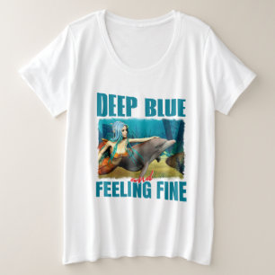 Tiefblau und die Meerjungfrau-Delfin-Kunst fühlt s Große Größe T-Shirt