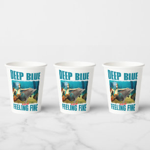 Tiefblau und die Meerjungfrau-Delfin-Kunst fühlt s Pappbecher