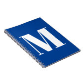 Tiefblaue Anfangsbuchstaben-Monogramm Moderne Ästh Notizblock (Rechte Seite)