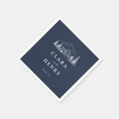 Tiefblaue Berghochzeitsservietten Serviette (Ecke)
