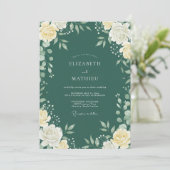 Tiefblaue Blätterhochzeit Einladung (Stehend Vorderseite)
