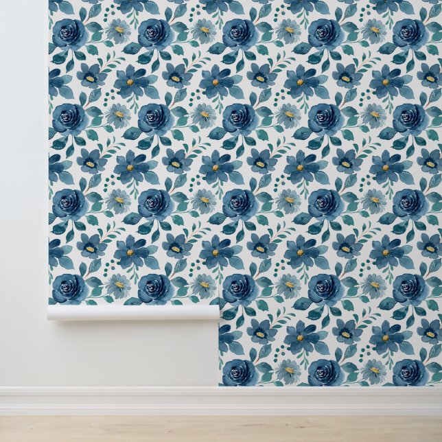 Tiefblaue Eleganz Tapete (Anwendung)
