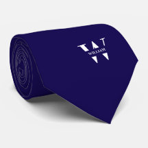 Tiefblaue Farbe Elegantes Monogramm + Name