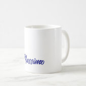 Tiefblaue Farbe schlichte moderne eigene Namens-Ca Kaffeetasse (VorderseiteRechts)