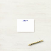 Tiefblaue Farbe schlichte moderne eigene Namens-Ca Post-it Klebezettel (Auf Schreibtisch)