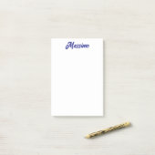 Tiefblaue Farbe schlichte moderne eigene Namenssch Post-it Klebezettel (Auf Schreibtisch)