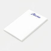 Tiefblaue Farbe schlichte moderne eigene Namenssch Post-it Klebezettel (angewinkelt)
