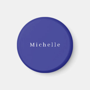 Tiefblaue Farbe Schlichte Moderne Eigener Name Min Magnet