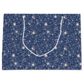 Tiefblaue Glitter-Geburtstag Große Geschenktüte (Vorderseite)