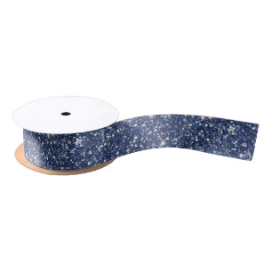 Tiefblaue Glitter-Geburtstag Satinband