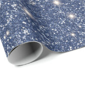 Tiefblaue Glitzer-Geburtstag Geschenkpapier (Rolleneckpunkt)