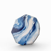 Tiefblaue Marmorierung Fotoblock (Links)