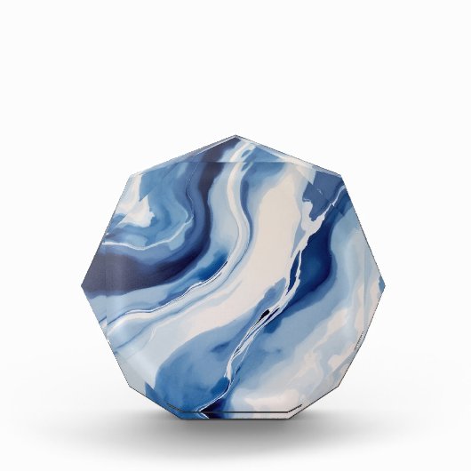 Tiefblaue Marmorierung Fotoblock (Vorderseite)