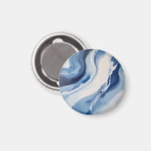 Tiefblaue Marmorierung Magnet (Vorderseite/Rückseite)