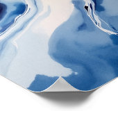 Tiefblaue Marmorierung Poster (Ecke)