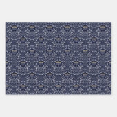 Tiefblaue Menora im William-Morris-Muster Geschenkpapier Set (Vorderseite 3)
