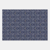 Tiefblaue Menora im William-Morris-Muster Geschenkpapier Set (Vorderseite 2)