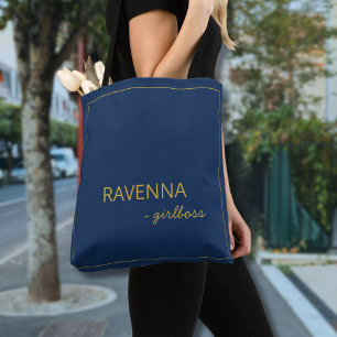 Tiefblaue Navy Subtile Goldrahmen-Luxus-Girlboss-N Tasche