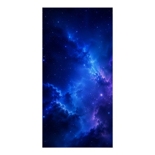 Tiefblaue Nebelgalaxie Poster (Vorderseite)