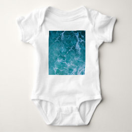 Tiefblaue Ozeanwellen Baby Strampler