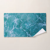 Tiefblaue Ozeanwellen Badhandtuch Set (Handtuch)