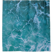 Tiefblaue Ozeanwellen Duschvorhang (Vorderseite)
