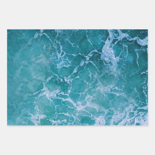 Tiefblaue Ozeanwellen Geschenkpapier Set (Vorderseite 3)